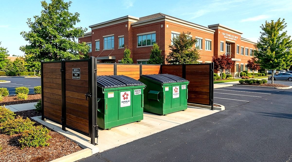 Smoky Mountain Waste & Roll-Off Services heavy construction dumpster on job site in Knoxville